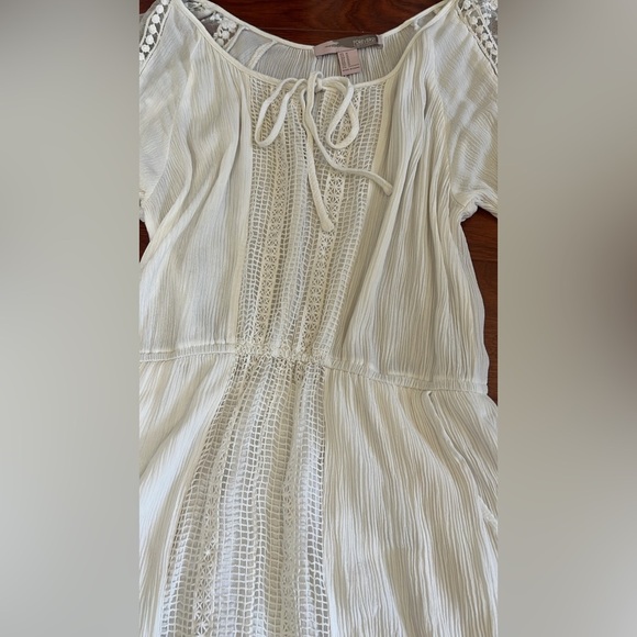 Boho White Lace-Trimmed Dress Size M - Picture 5 of 7